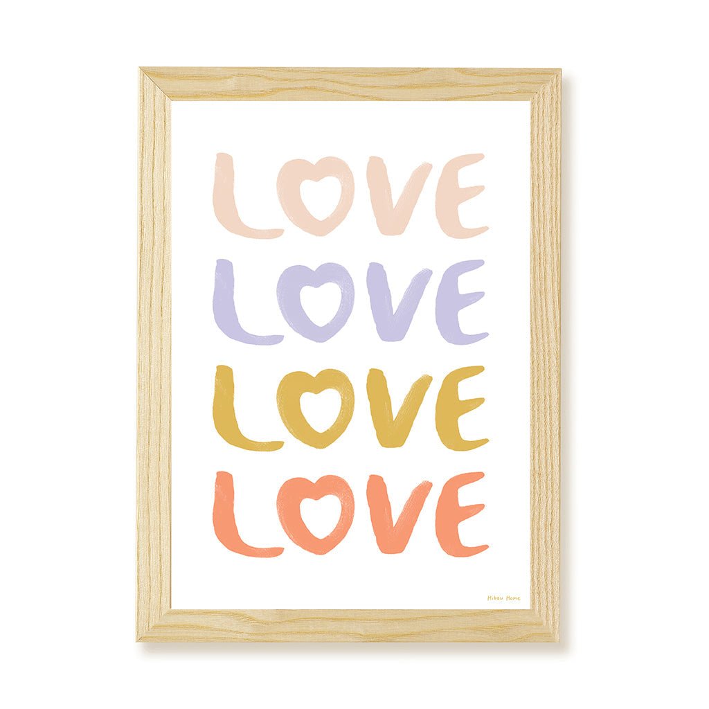 Hibou Design LOVE Art Print - White – Fine art for children, available at Learning Bugs UK