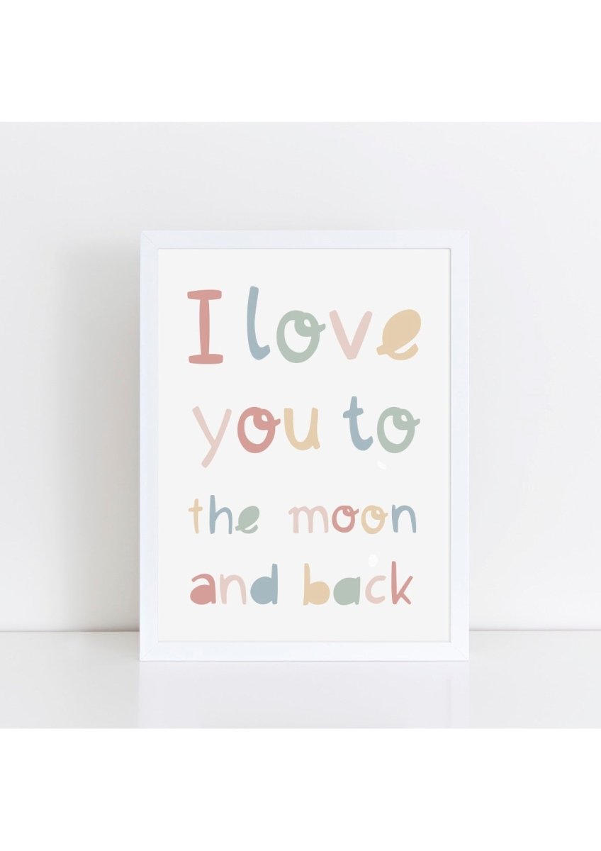 I Love You to the Moon and Back Print – for children, available at Learning Bugs UK