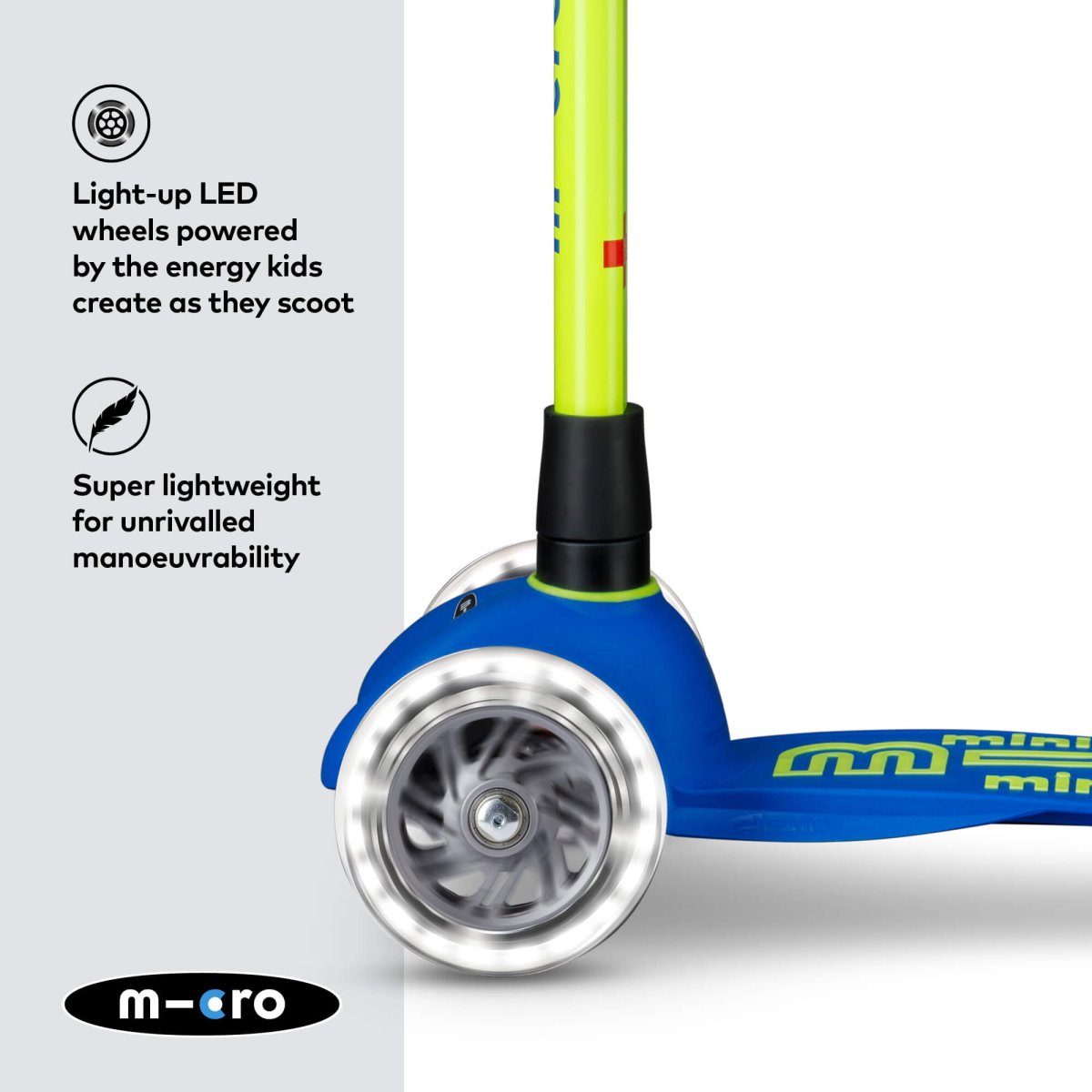 Micro Scooters Mini Micro Scooter Deluxe LED – Scooters for children, available at Learning Bugs UK