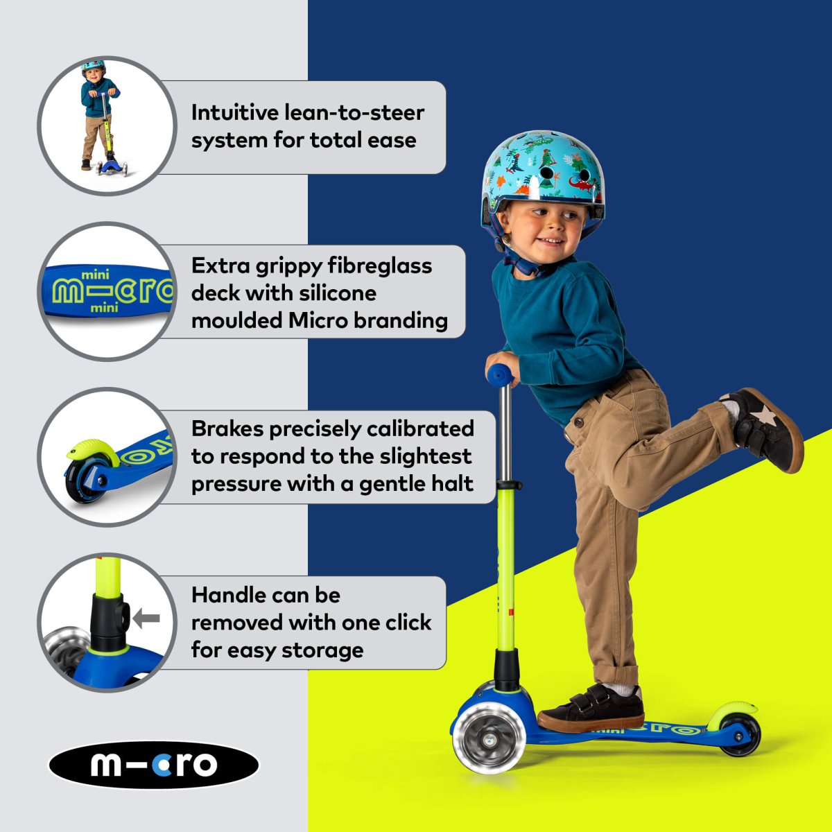 Micro Scooters Mini Micro Scooter Deluxe LED – Scooters for children, available at Learning Bugs UK