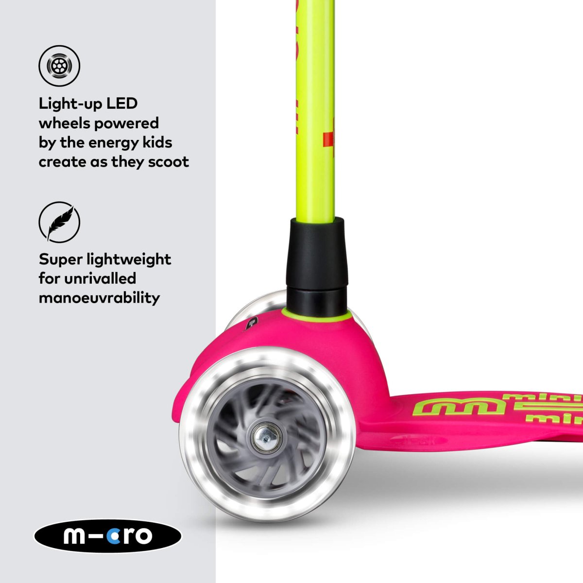 Micro Scooters Mini Micro Scooter Deluxe LED – Scooters for children, available at Learning Bugs UK
