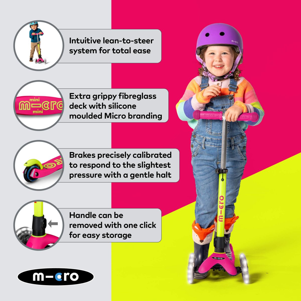 Micro Scooters Mini Micro Scooter Deluxe LED – Scooters for children, available at Learning Bugs UK