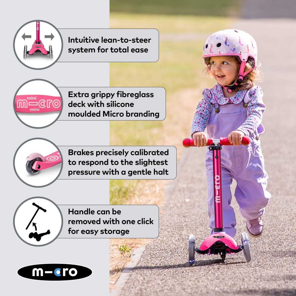 Micro Scooters Mini Micro Scooter Deluxe LED – Scooters for children, available at Learning Bugs UK