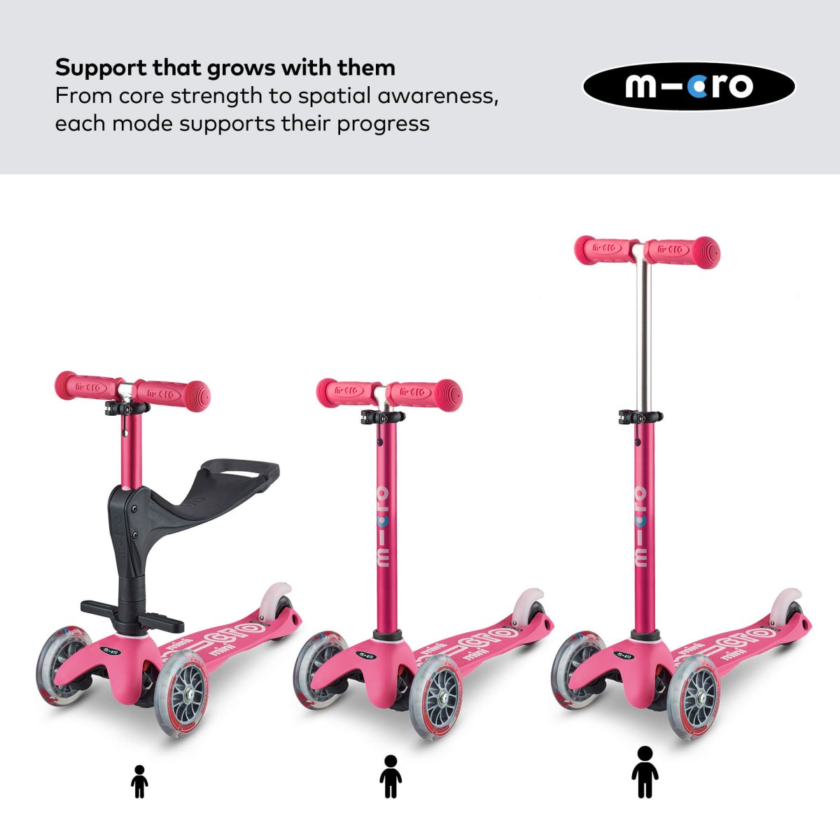 Micro Scooters Mini Micro 3-in-1 Deluxe Plus Scooter – Scooters for children, available at Learning Bugs UK