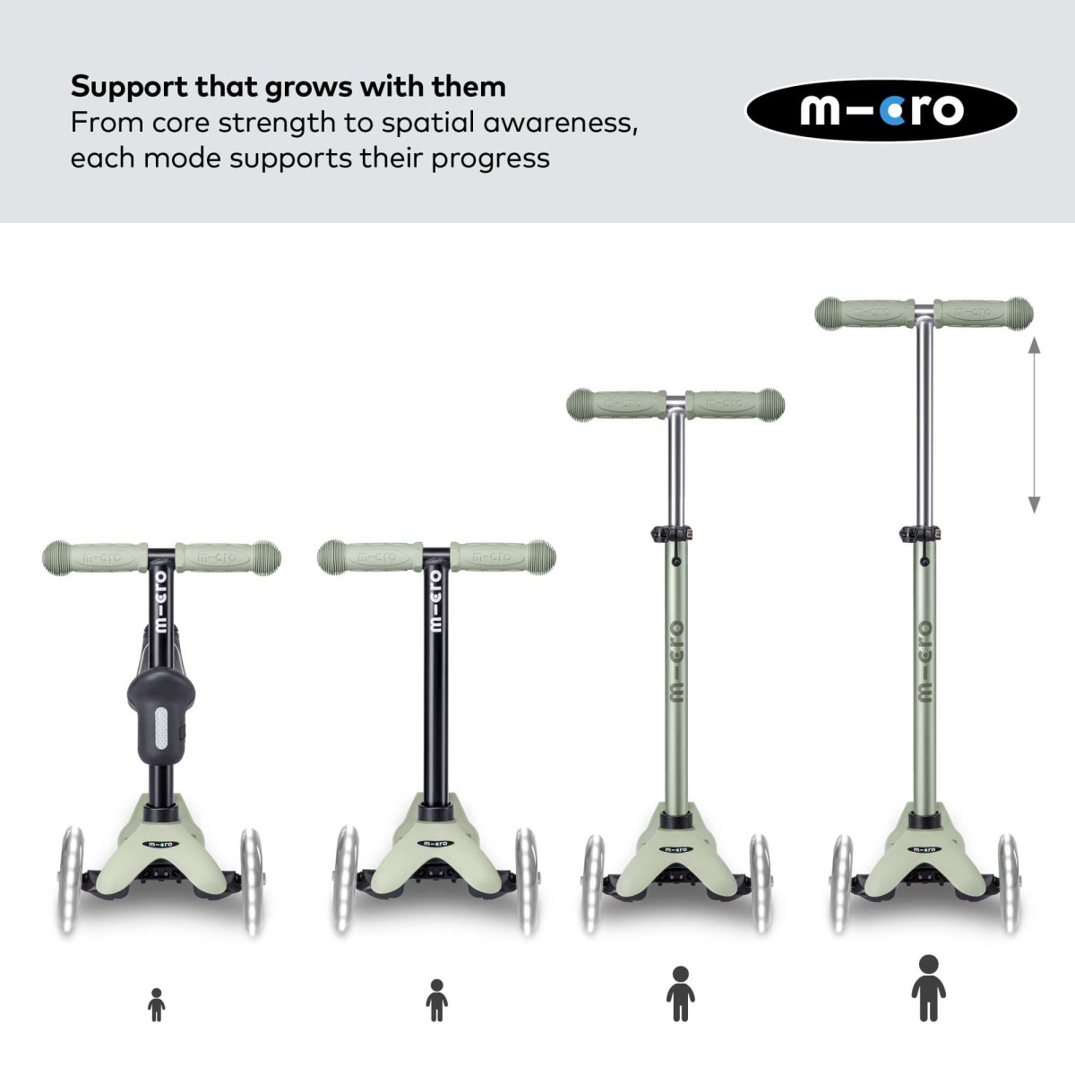 Mini Micro 4-in-1 Mini 2 Grow Scooter – for children, available at Learning Bugs UK