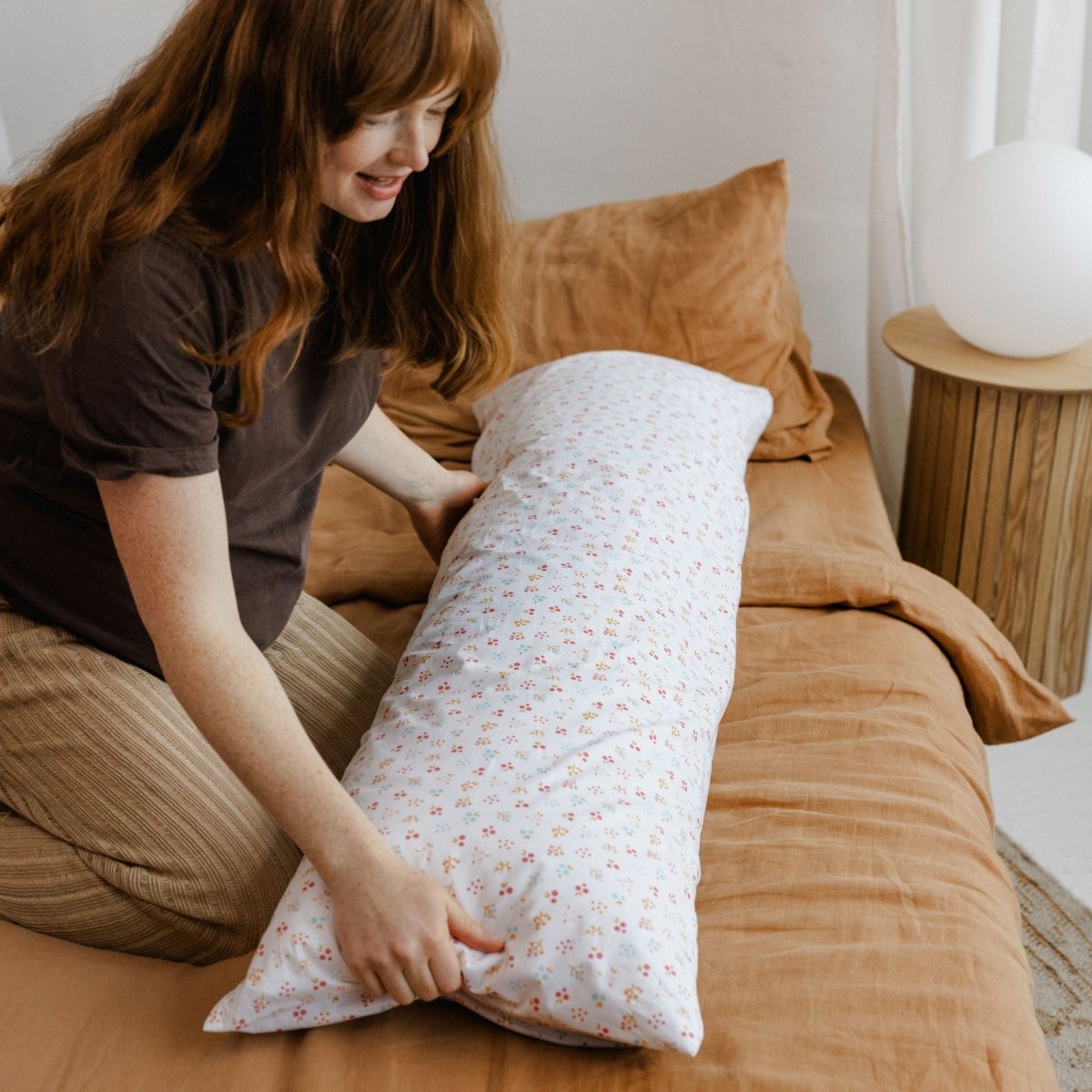 MINICAMP Full Body Pillow for Sleeping & Lumbar Support with Organic Cover in Milk White – Lumbar Pillows for children, available at Learning Bugs UK