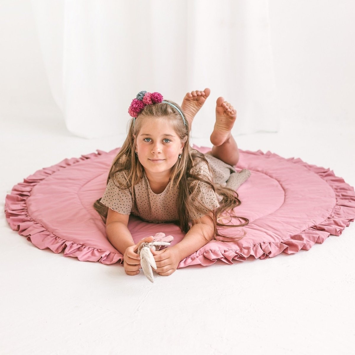MINICAMP Kids Playmat with Ruffled Border in Rose – Playmats for children, available at Learning Bugs UK