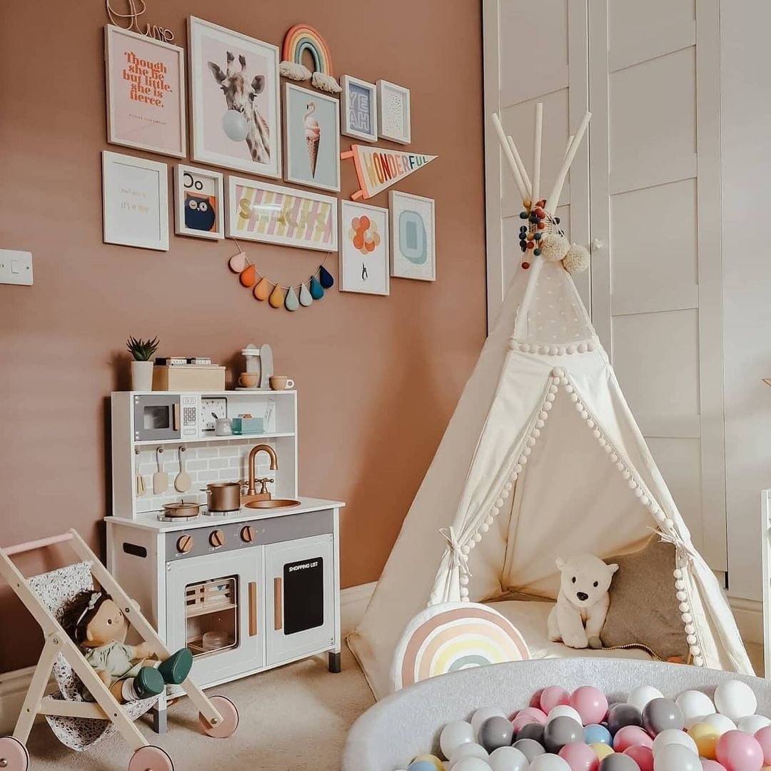 MINICAMP Original Play Tent with Pompoms – Teepees for children, available at Learning Bugs UK