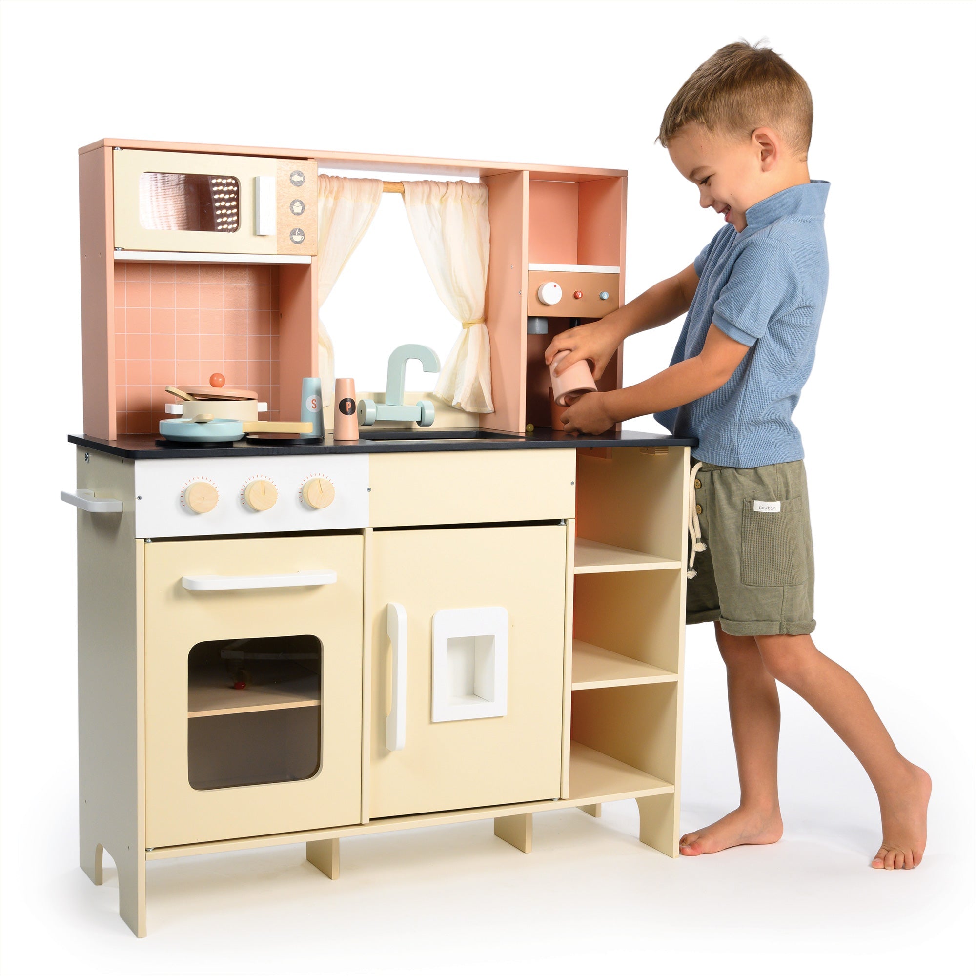 Buy Play kitchen | Wooden toy kitchen for kids by Learning Bugs UK
