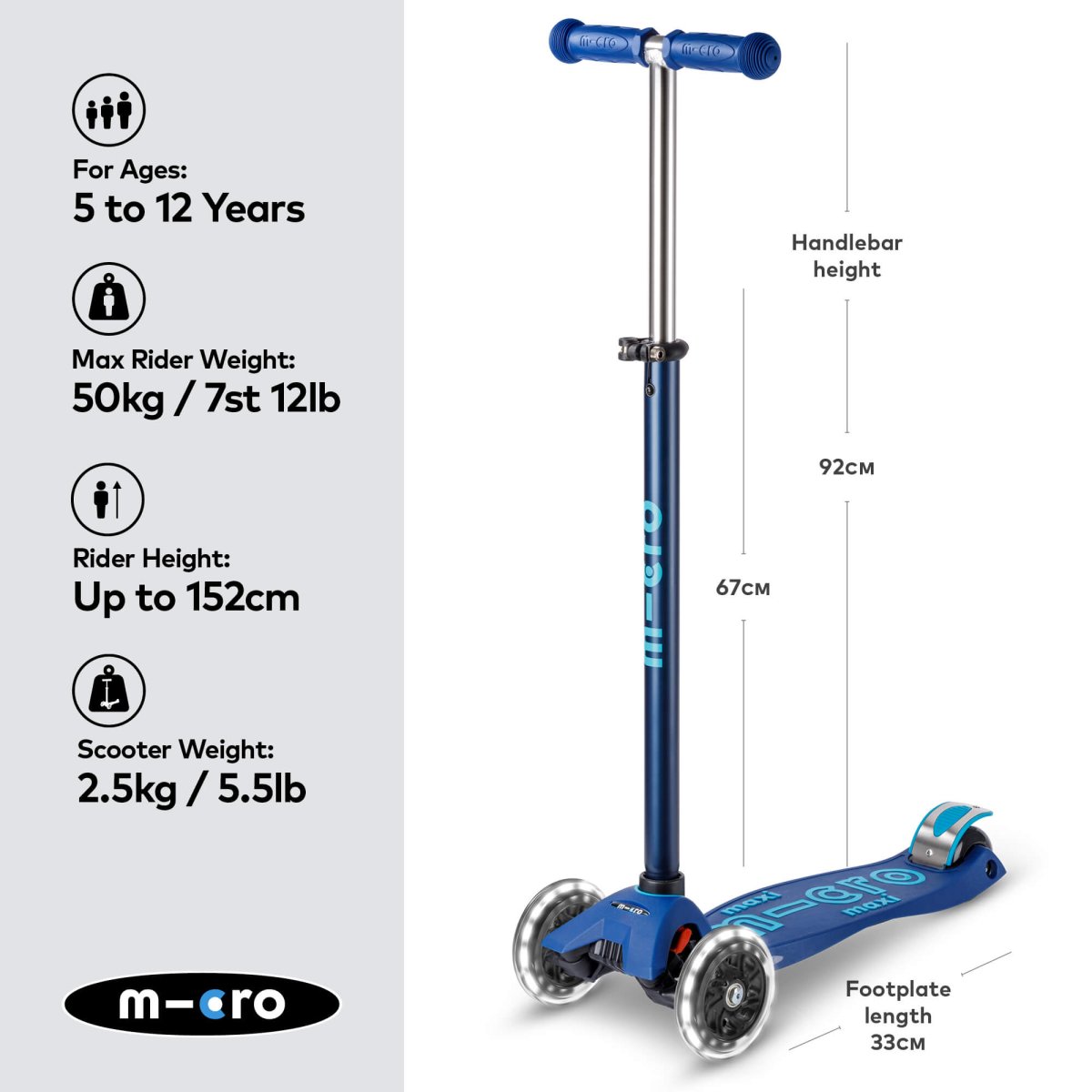 Maxi Micro Scooter Deluxe LED – for children, available at Learning Bugs UK