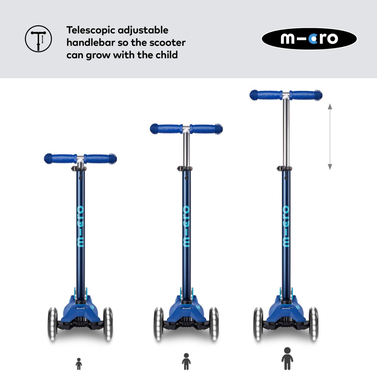 Maxi Micro Scooter Deluxe LED – for children, available at Learning Bugs UK