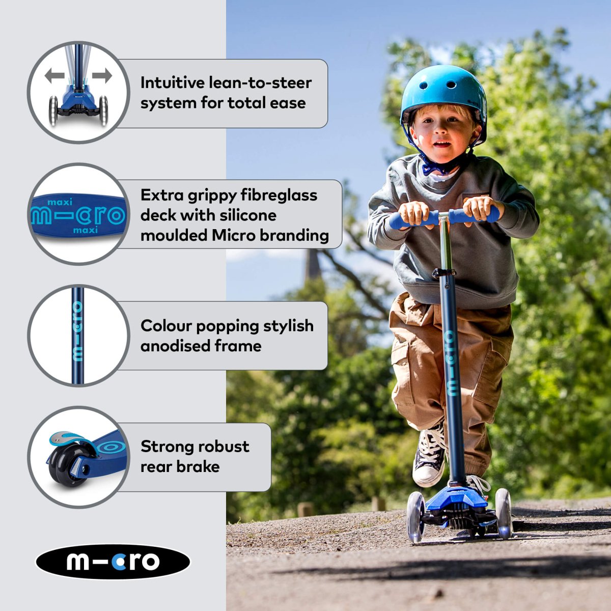 Maxi Micro Scooter Deluxe LED – for children, available at Learning Bugs UK