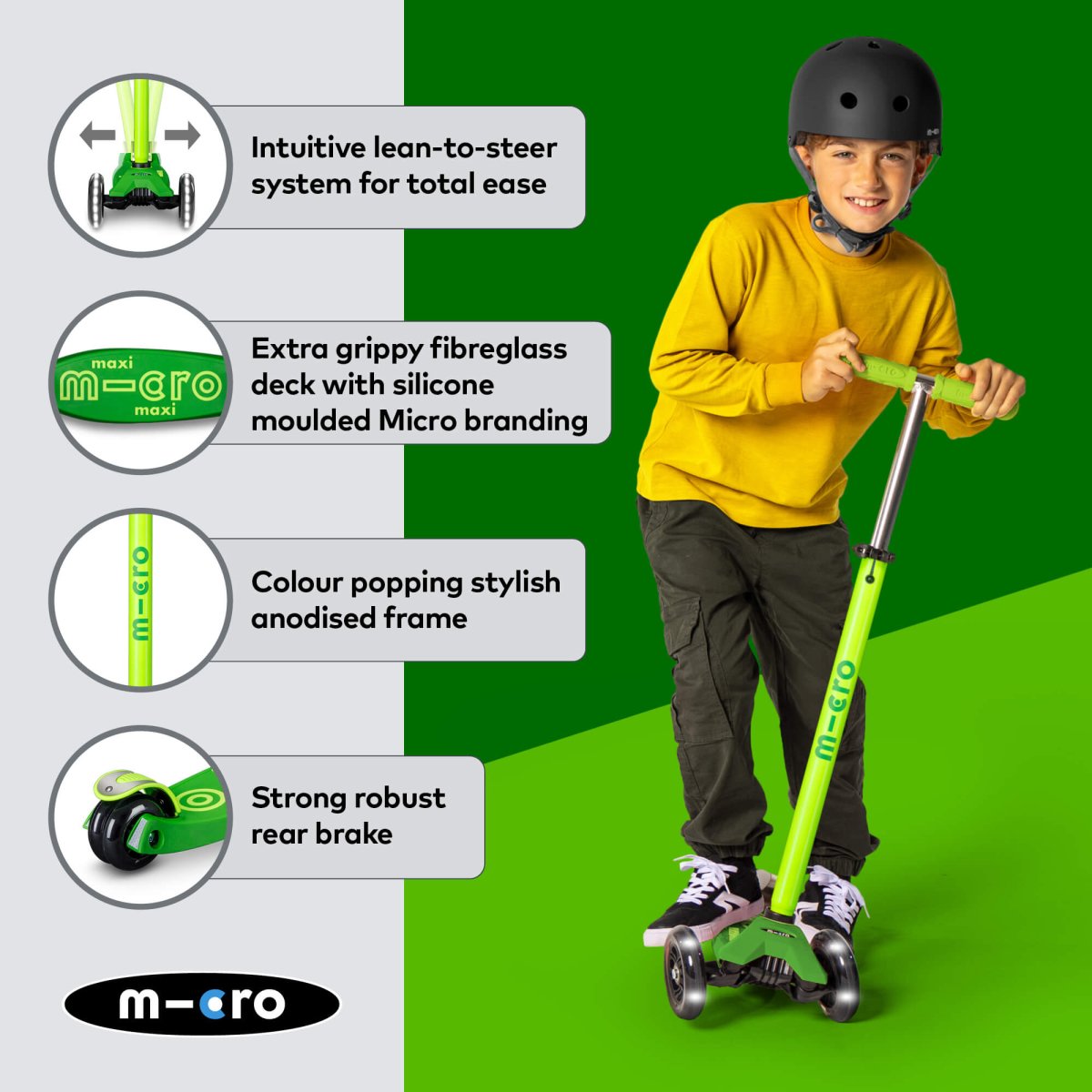 Micro Scooters Maxi Micro Scooter Deluxe LED – Scooters for children, available at Learning Bugs UK