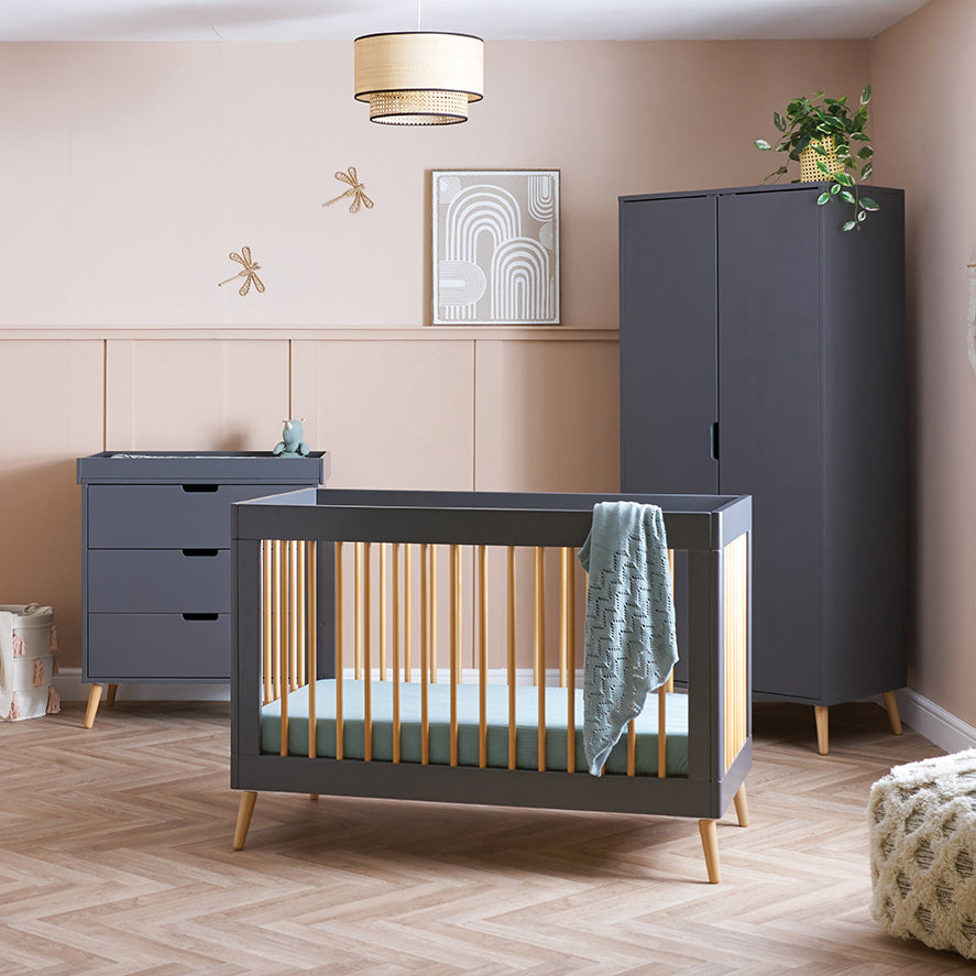 Obaby Maya Mini 3 Piece Room Set - Slate With Natural