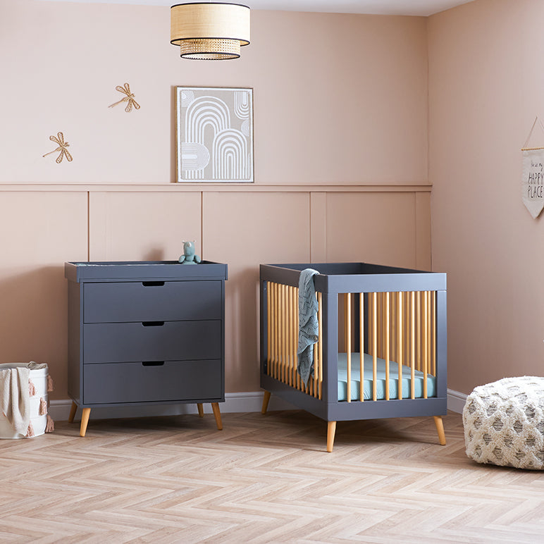 Obaby Maya Mini 2 Piece Room Set - Slate With Natural