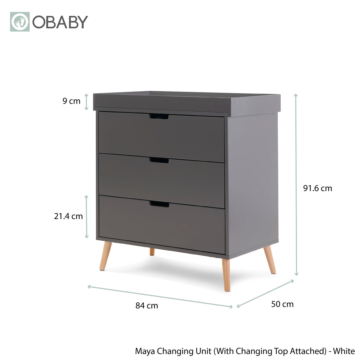 Obaby Maya Mini 3 Piece Room Set - Slate With Natural