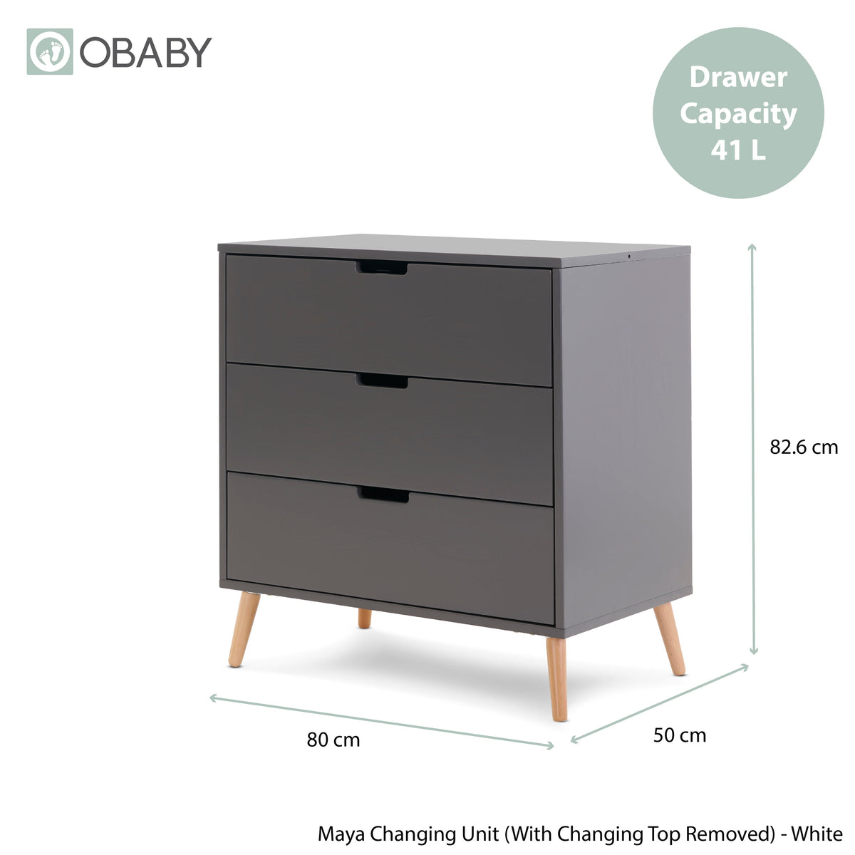 Obaby Maya Mini 3 Piece Room Set - Slate With Natural