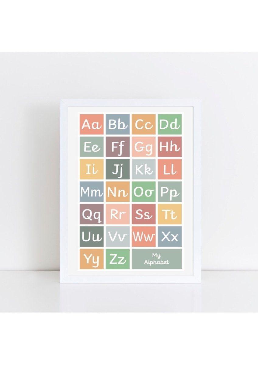 Handwriting Alphabet Print - muted (no lead-in lines) – Best Sellers for children, available at Learning Bugs UK