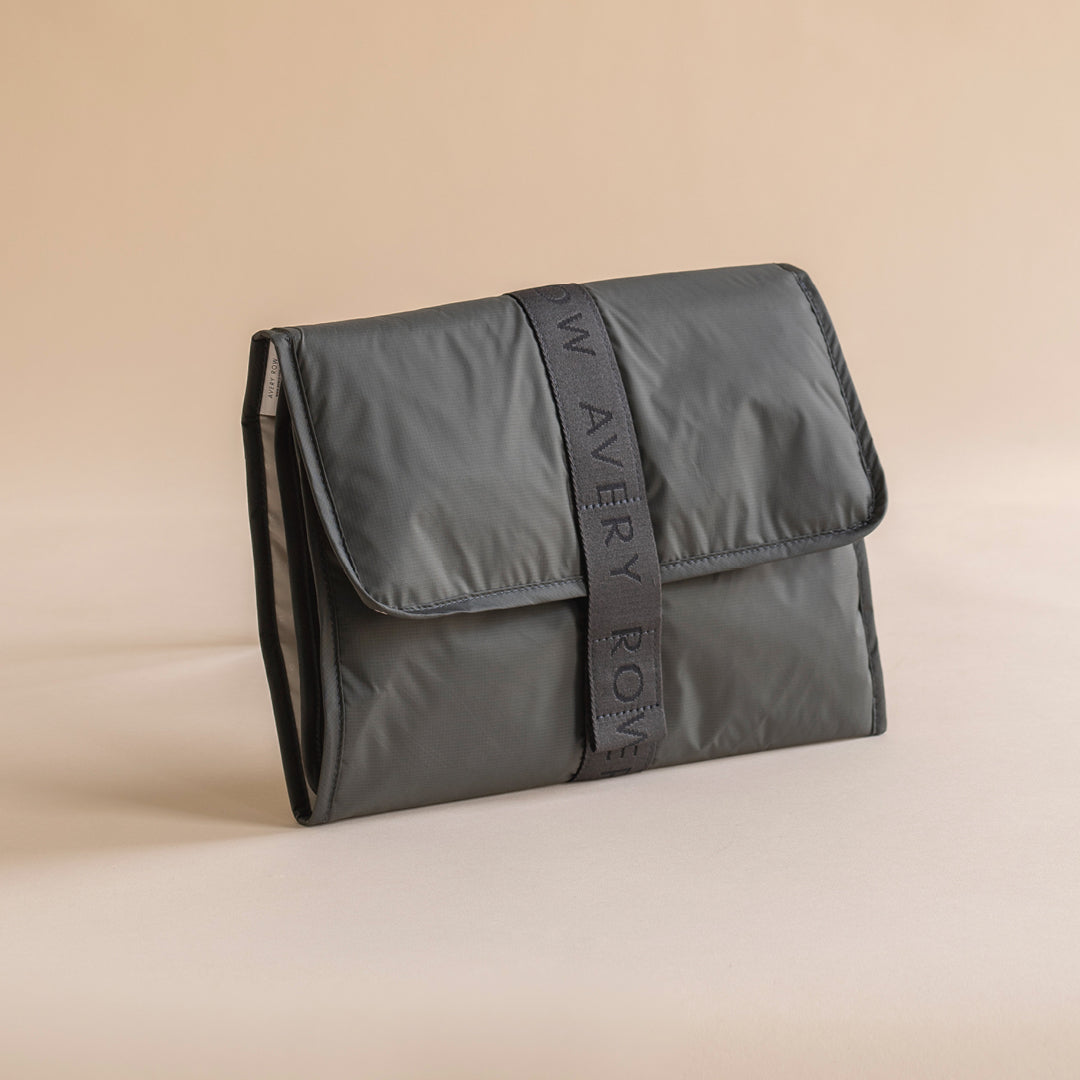 Recycled Nylon Travel Baby Changing Mat - Soft Black