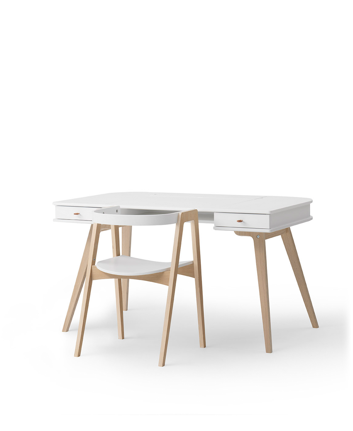Oliver Furniture Wood Desk & Armchair Set - White/Oak – Kids Desk And Chair Set for children, available at Learning Bugs UK