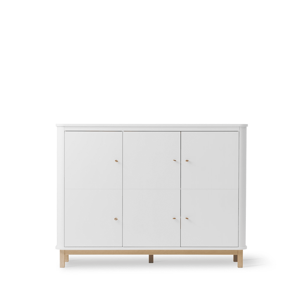 Oliver Furniture Wood Multi Cupboard 3 Doors - White/Oak