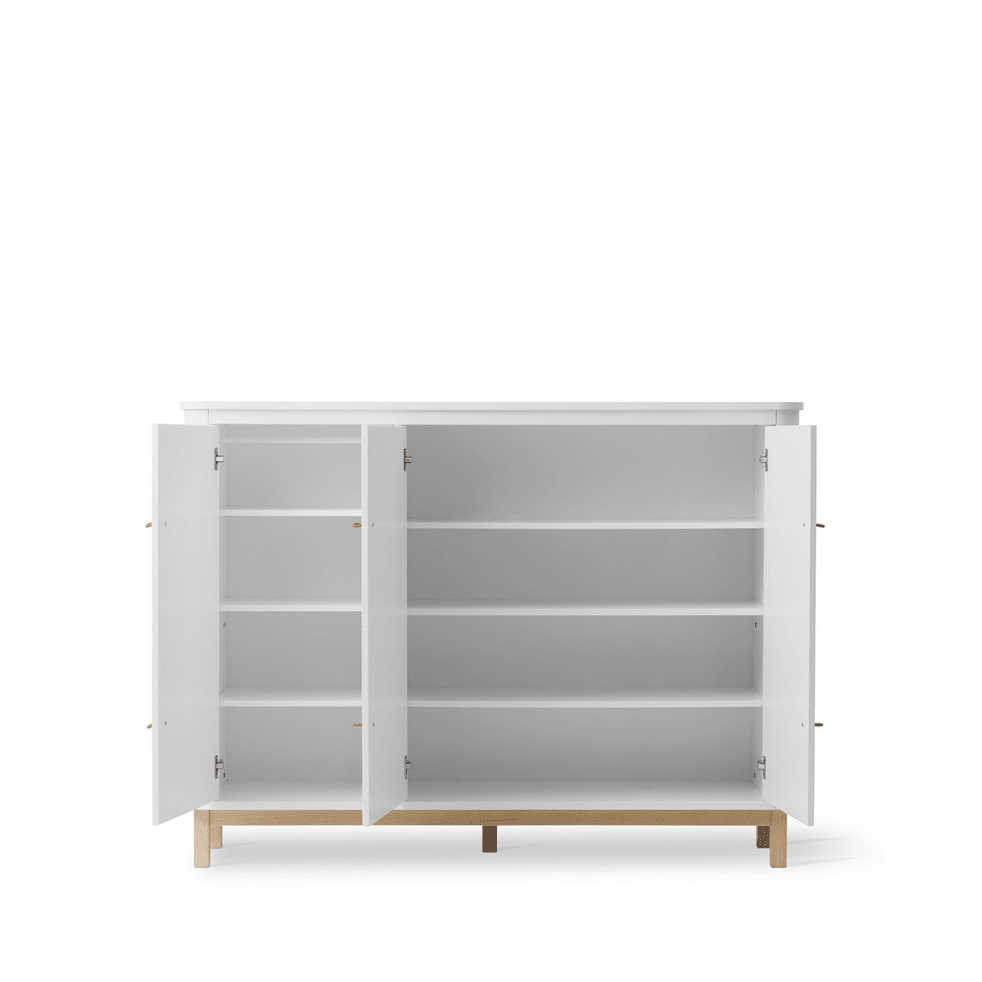 Oliver Furniture Wood Multi Cupboard 3 Doors - White/Oak, view 4
