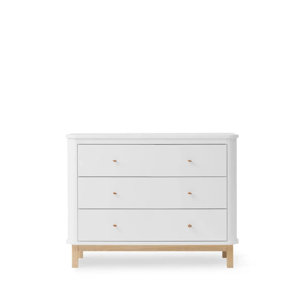 Oliver Furniture Wood Dresser 3 Drawers - White/Oak – Chest of Drawers for children, available at Learning Bugs UK