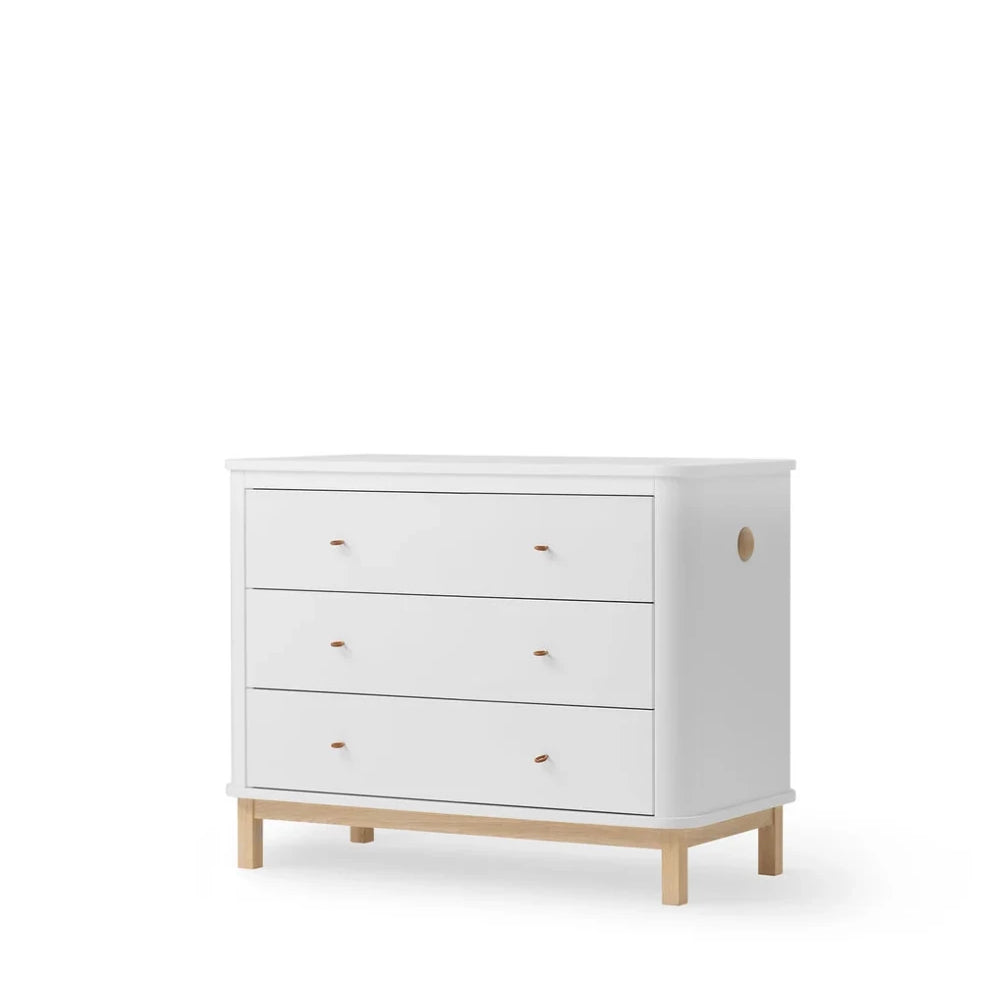 Oliver Furniture Wood Dresser 3 Drawers - White/Oak – Chest of Drawers for children, available at Learning Bugs UK