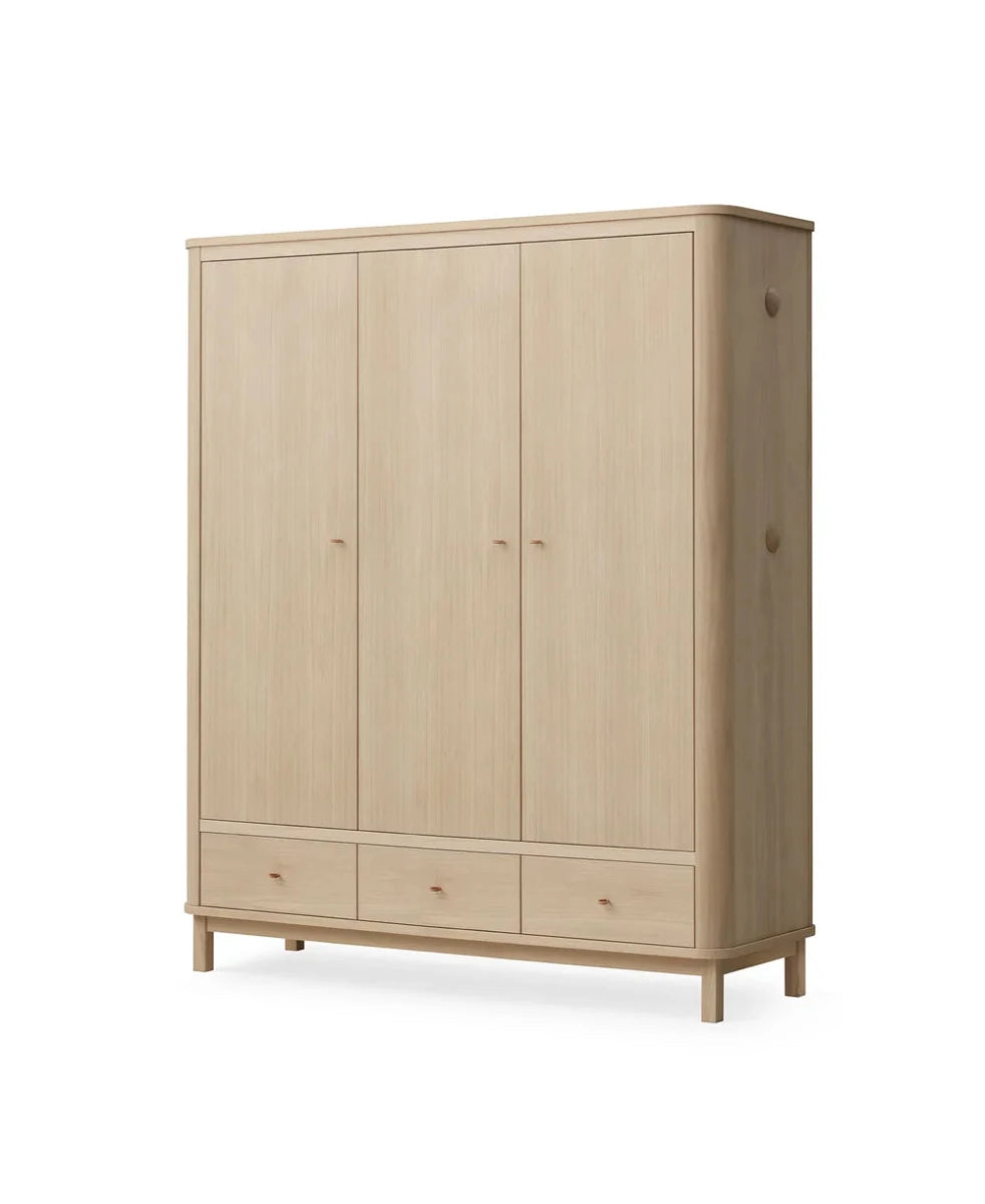 Oliver Furniture Wood Wardrobe 3 Doors - Oak – Wardrobes for children, available at Learning Bugs UK