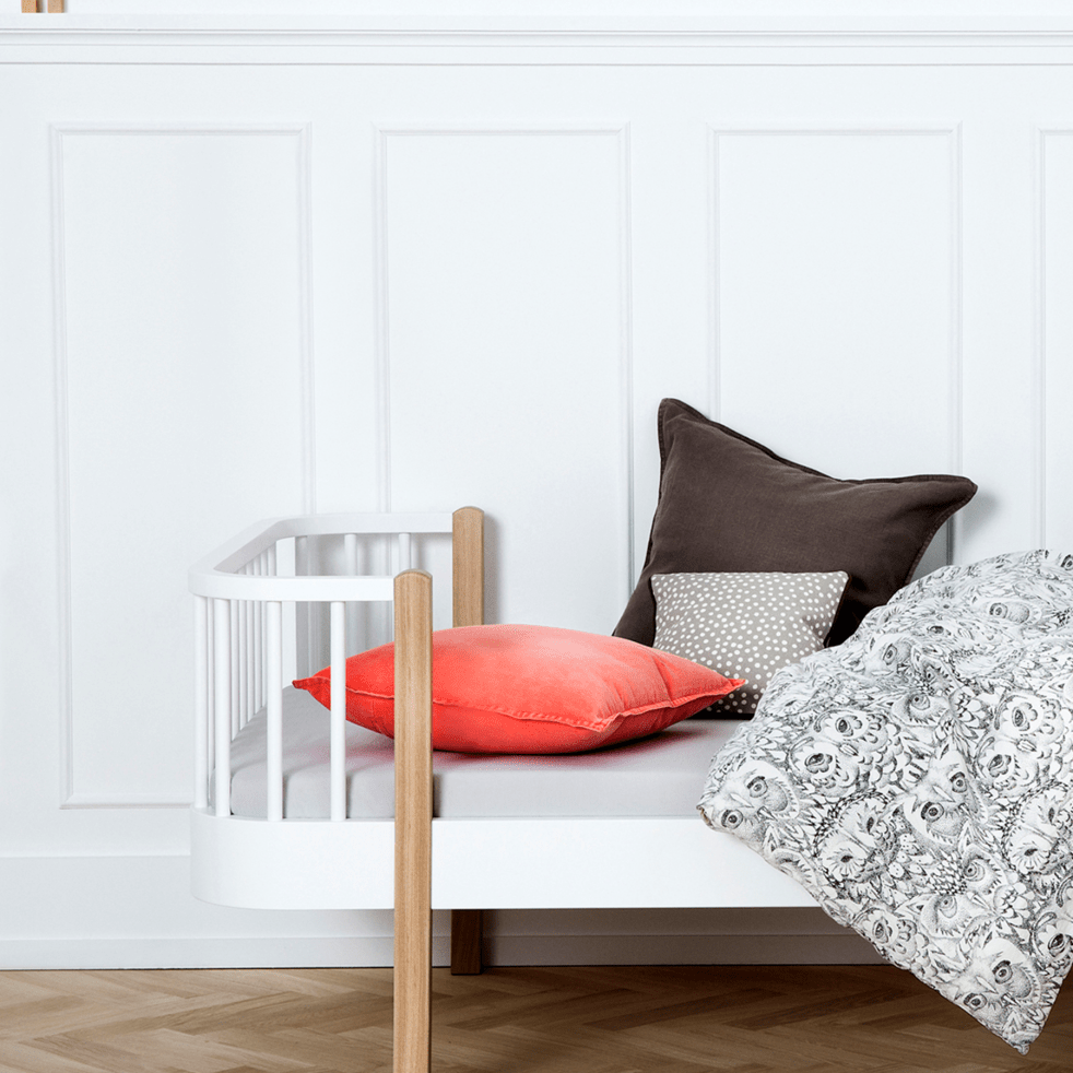 Wood Original Bed - White/Oak – Single Beds for children, available at Learning Bugs UK