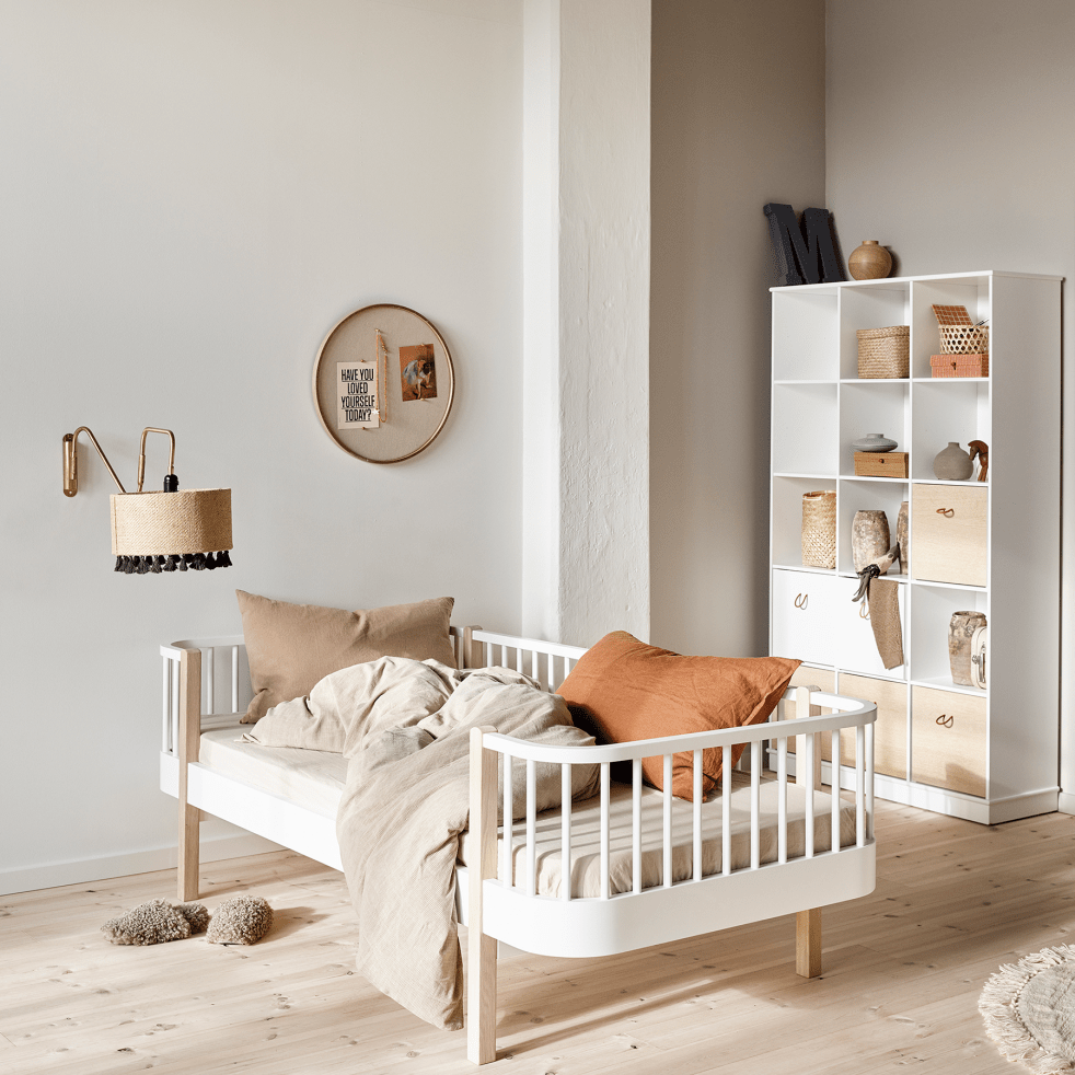 Wood Original Day Bed - White/Oak – Single Beds for children, available at Learning Bugs UK