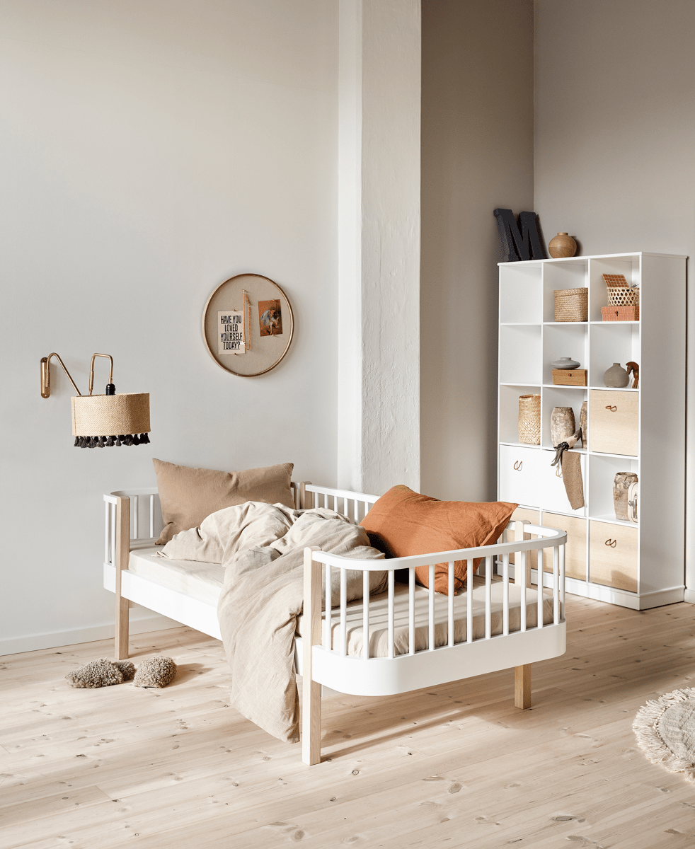 Wood Original Day Bed - White/Oak – Single Beds for children, available at Learning Bugs UK