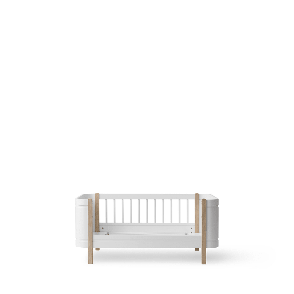 Mini+ Cot Bed Incl. Junior Kit - White/Oak (0-9 Years) – Cot Beds for children, available at Learning Bugs UK