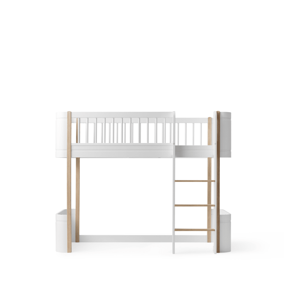Mini+ Low Loft Bed - White/Oak – Loft Beds for children, available at Learning Bugs UK