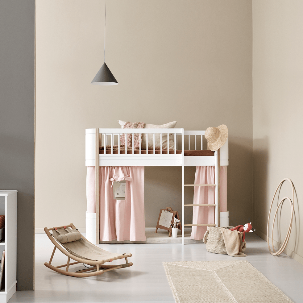 Mini+ Low Loft Bed - White/Oak – Loft Beds for children, available at Learning Bugs UK