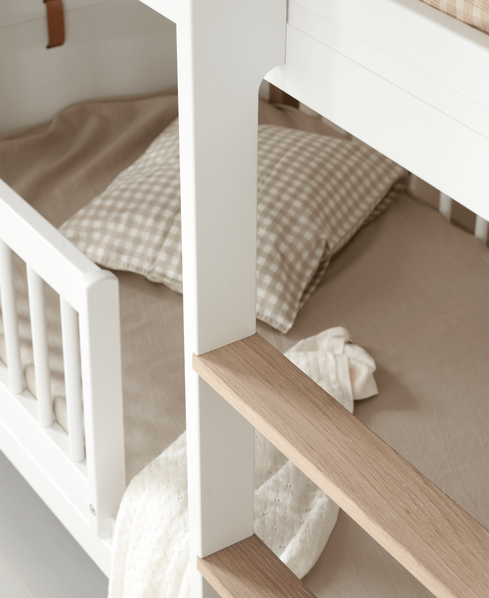 Mini+ Low Bunk Bed - White/Oak – Bunk Beds for children, available at Learning Bugs UK