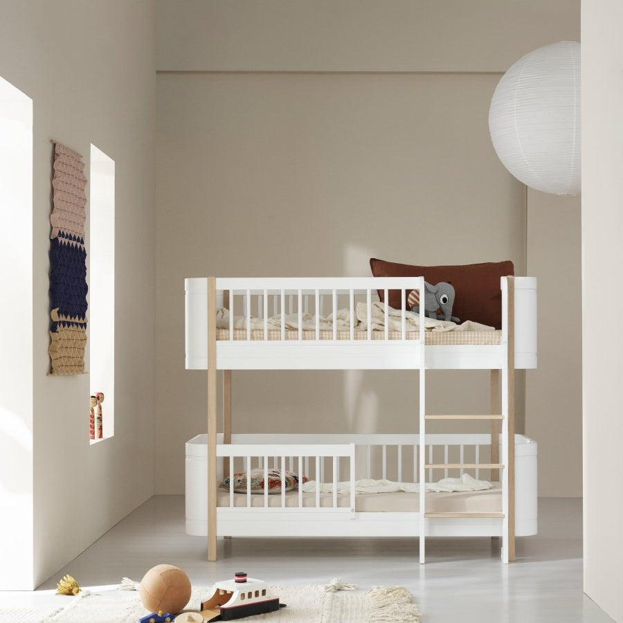 Mini+ Low Bunk Bed - White/Oak – Bunk Beds for children, available at Learning Bugs UK