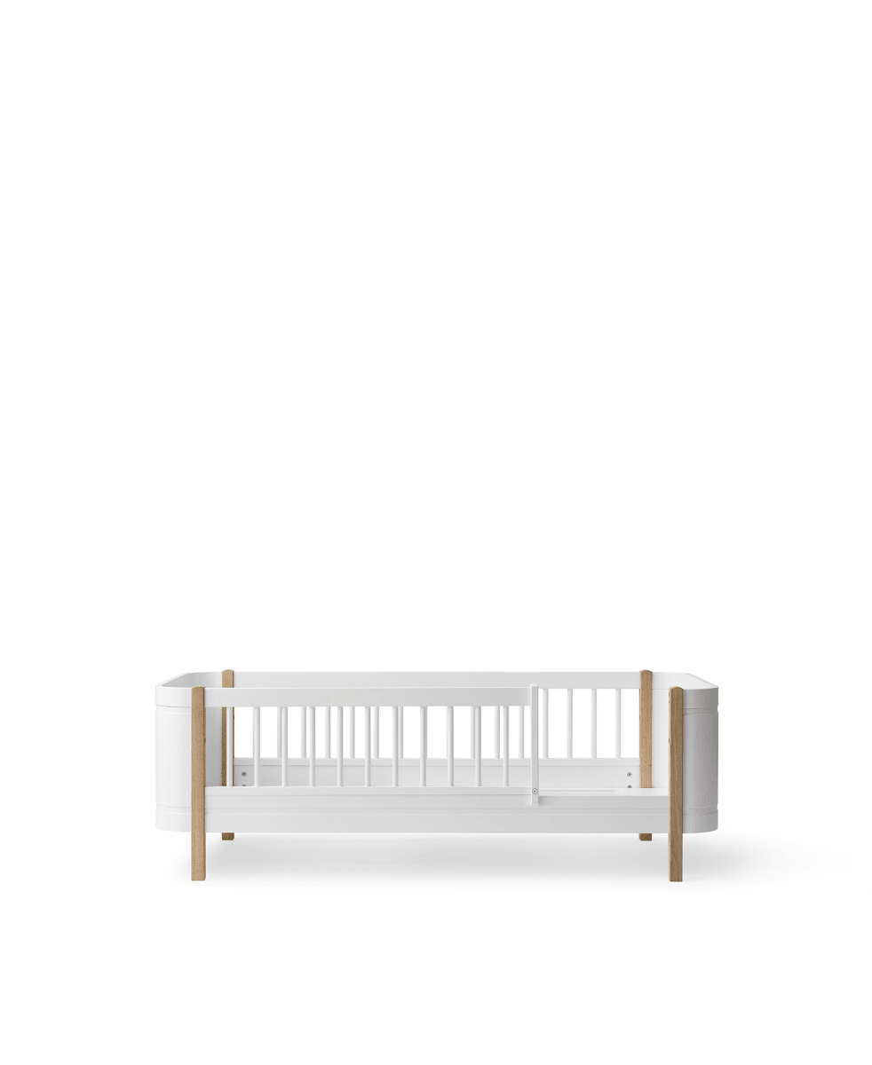 Mini+ Junior Bed - White/Oak – Single Beds for children, available at Learning Bugs UK
