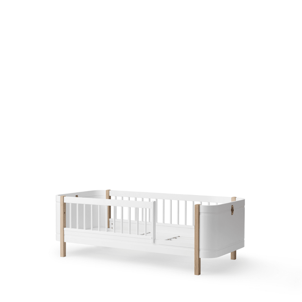 Mini+ Junior Bed - White/Oak – Single Beds for children, available at Learning Bugs UK