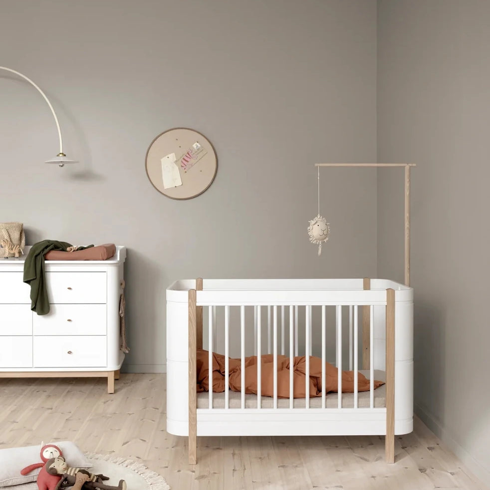 Mini+ Cot Bed - Oak – Cot Beds for children, available at Learning Bugs UK