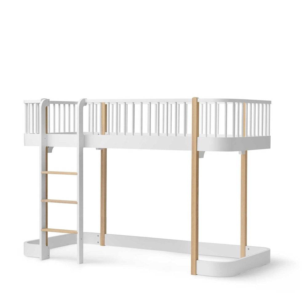 Wood Original Low Loft Bed - White/Oak – Loft Beds for children, available at Learning Bugs UK