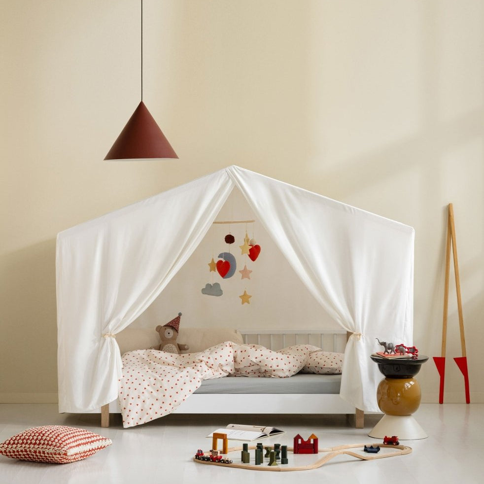Wood Original House Bed - White/Oak – Single Beds for children, available at Learning Bugs UK