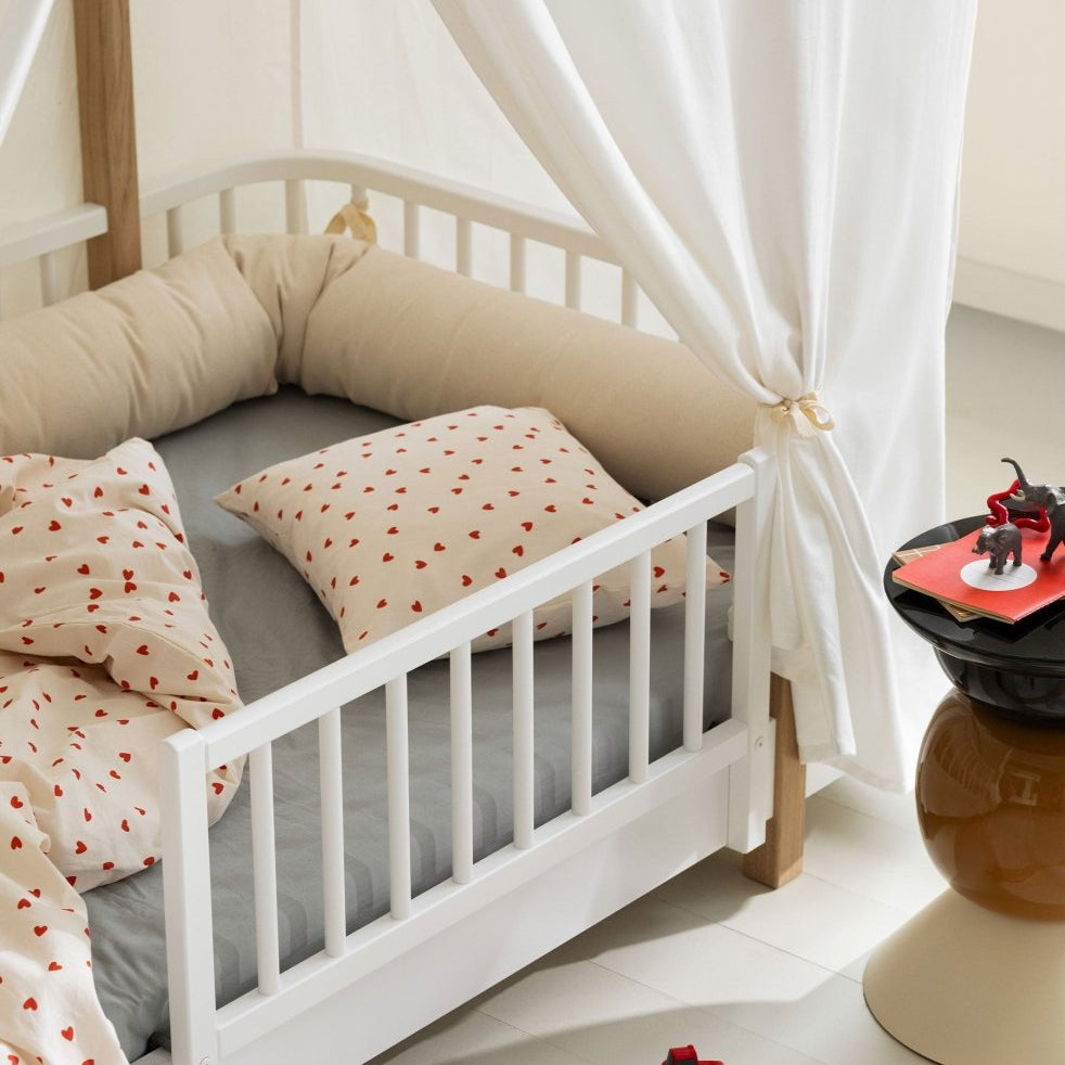 Wood Original House Bed - White/Oak – Single Beds for children, available at Learning Bugs UK