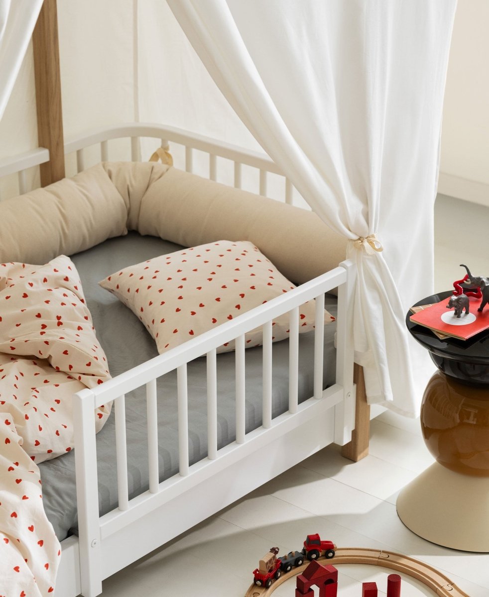 Wood Original House Bed - White/Oak – Single Beds for children, available at Learning Bugs UK