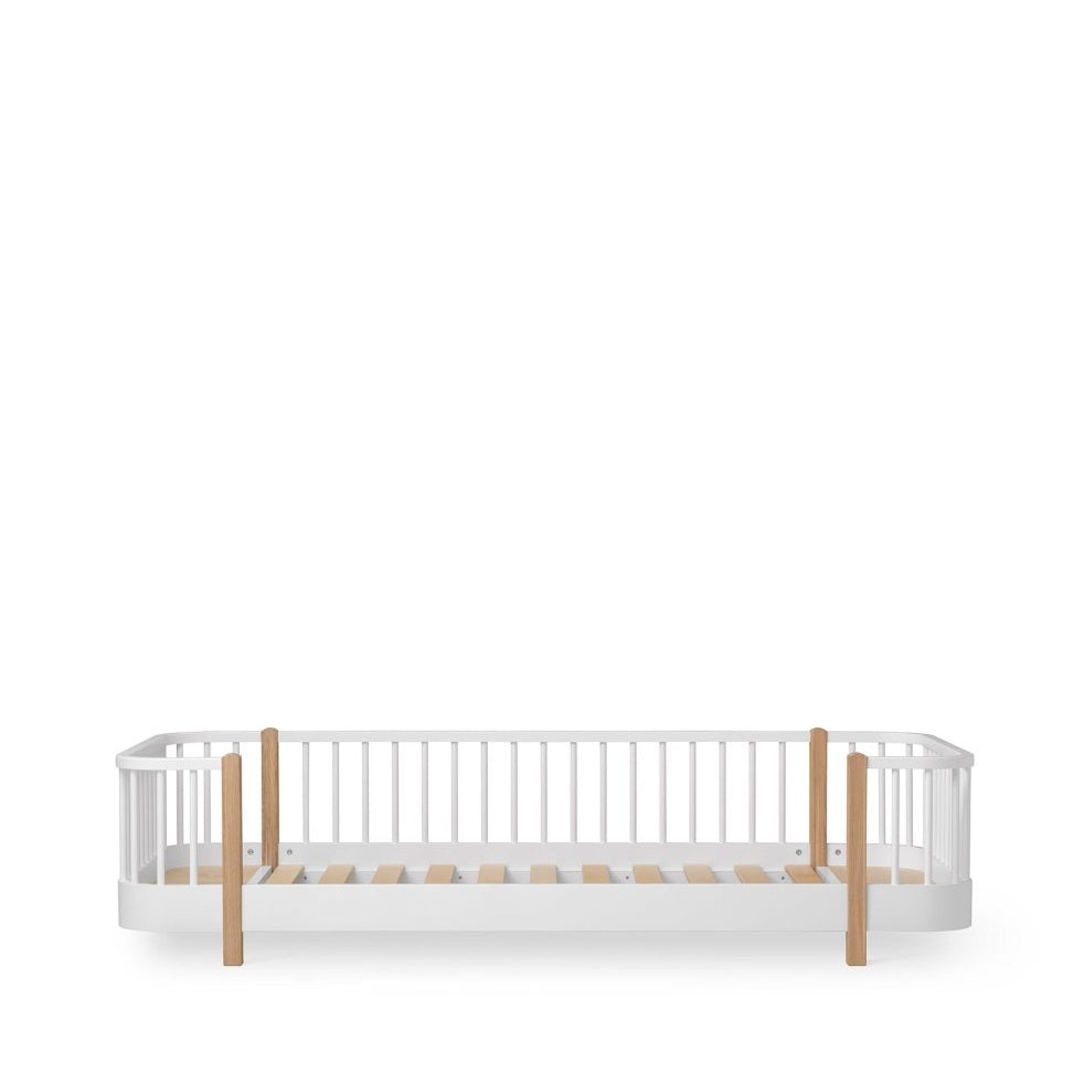 Wood Original Floor Bed - White/Oak – Single Beds for children, available at Learning Bugs UK