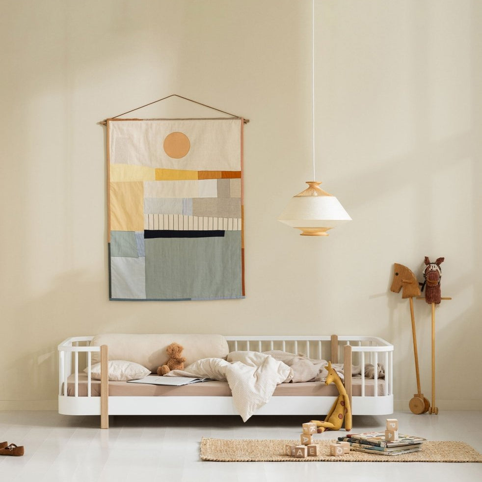 Wood Original Floor Bed - White/Oak – Single Beds for children, available at Learning Bugs UK