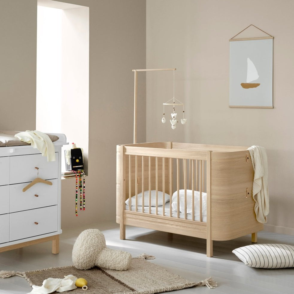 Mini+ Cot Bed - Oak – Cot Beds for children, available at Learning Bugs UK