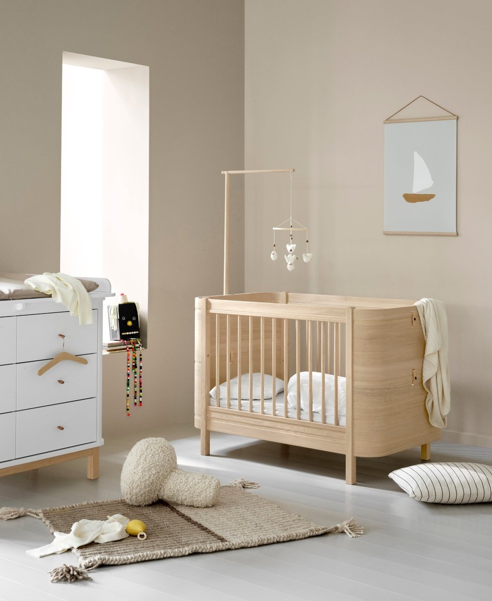 Mini+ Cot Bed - Oak – Cot Beds for children, available at Learning Bugs UK