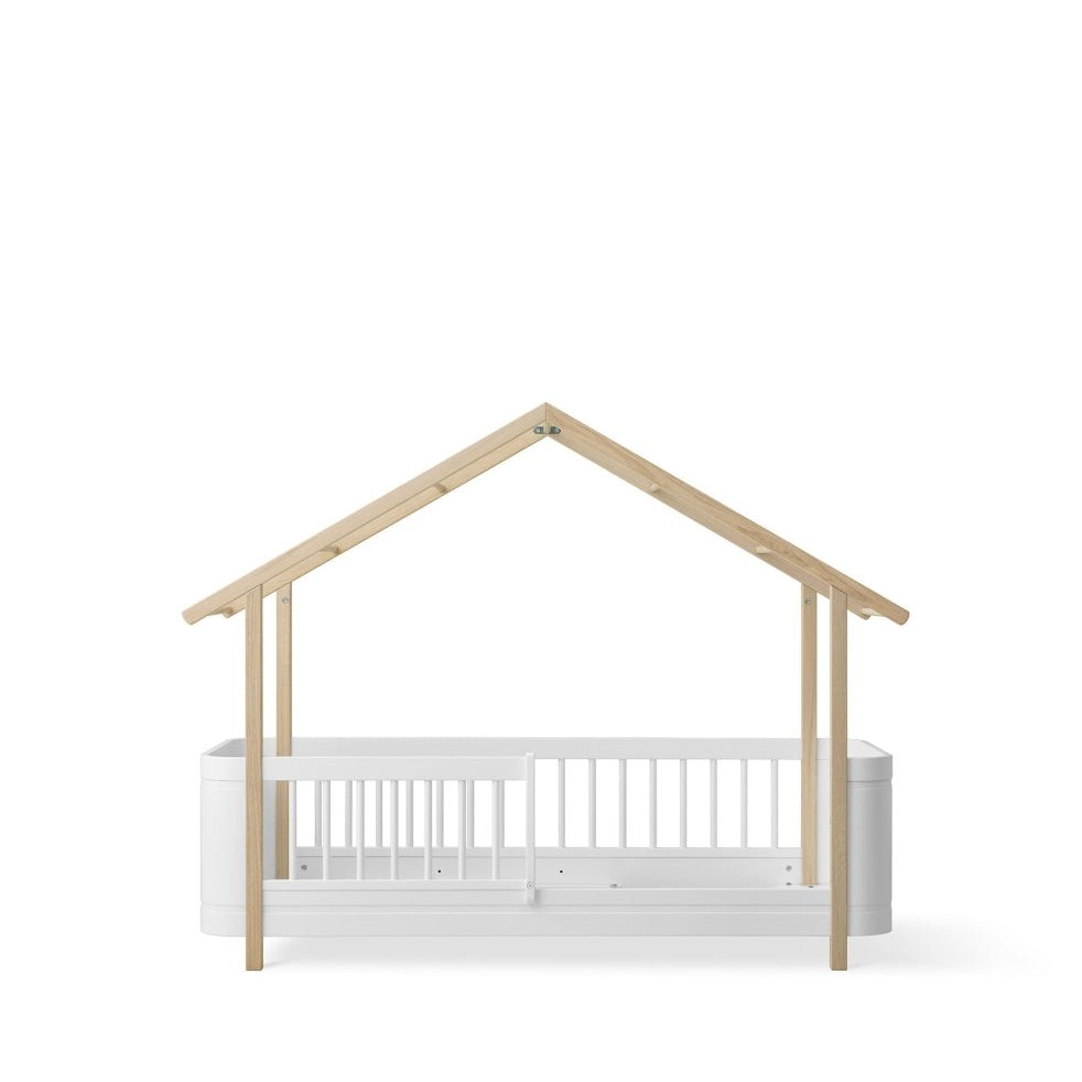 Mini+ House Bed - White/Oak – Single Beds for children, available at Learning Bugs UK