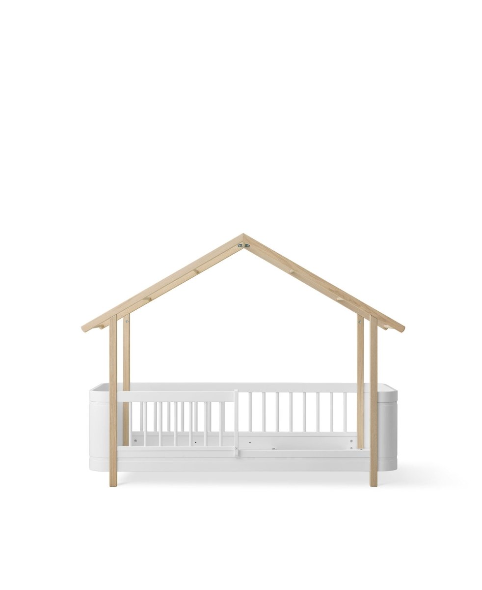 Mini+ House Bed - White/Oak – Single Beds for children, available at Learning Bugs UK